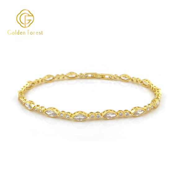 Gold Plated Sophisticated CZ Tennis Bracelet Elegant Style for Stylish Women - Image 4