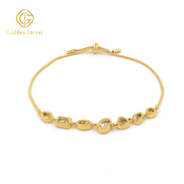 Gold Plated CZ Adjustable Elegant - Chic Style Bracelet - Image 3