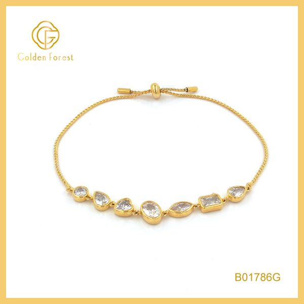 Gold Plated CZ Adjustable Elegant - Chic Style Bracelet