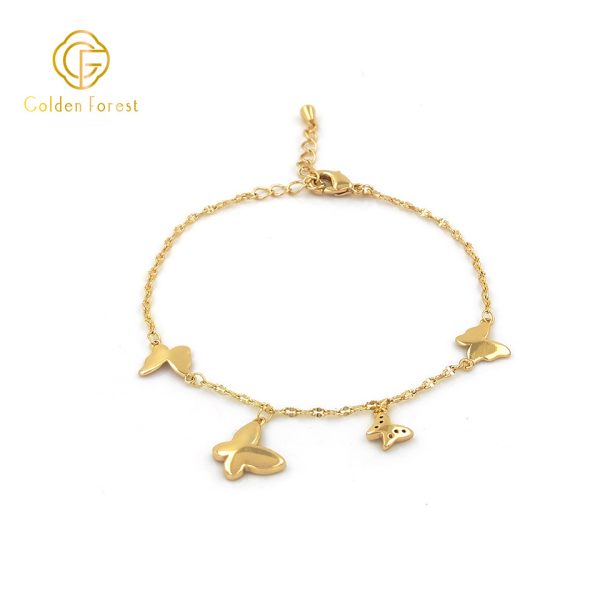 Golden  Plated MOP Butterfly Delicate Style Bracelet for Women - Image 2