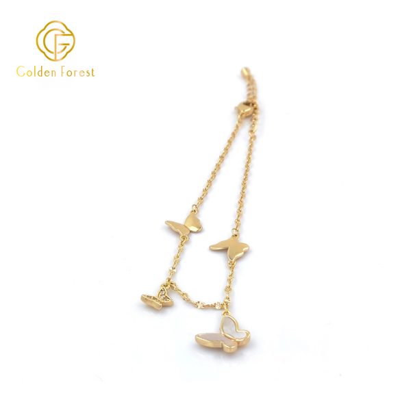 Golden  Plated MOP Butterfly Delicate Style Bracelet for Women - Image 4