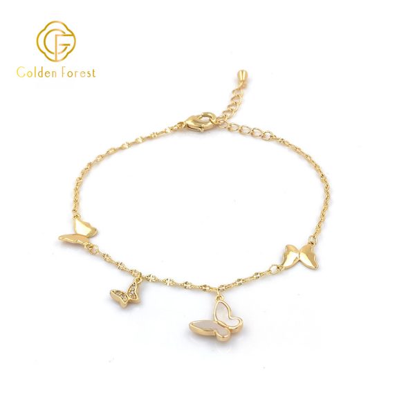 Golden  Plated MOP Butterfly Delicate Style Bracelet for Women - Image 3