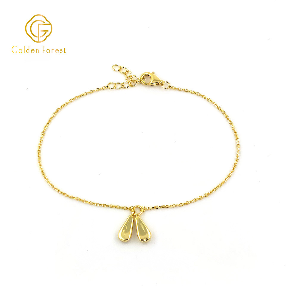 Golden Plated Water - Drop Shaped Elegant Bracelet for Women - Image 3