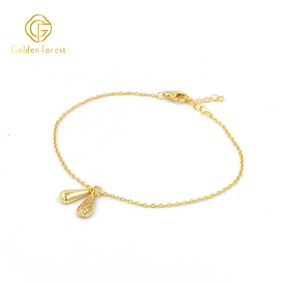 Golden Plated Water - Drop Shaped Elegant Bracelet for Women - Image 2