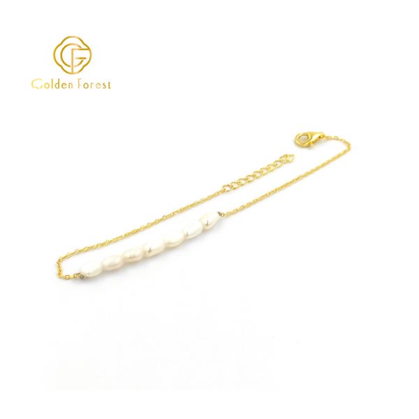 Golden Plated Baroque Pearl Elegant Bracelet for Women - Image 4