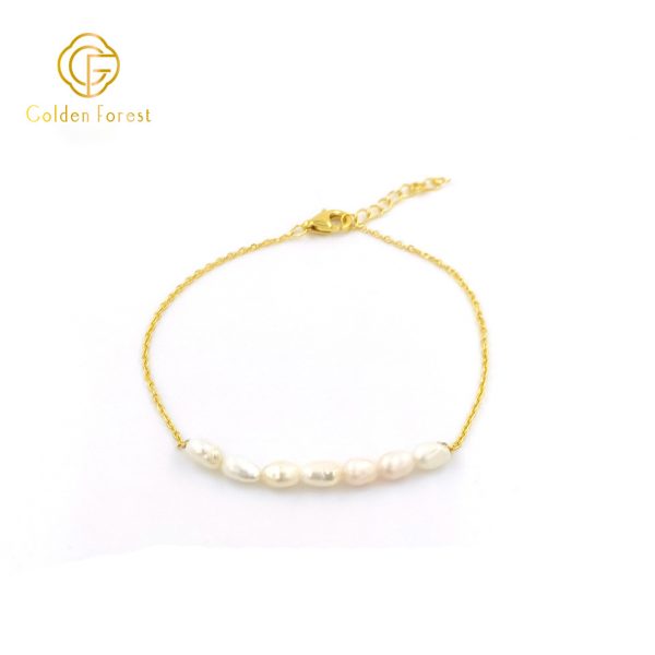 Golden Plated Baroque Pearl Elegant Bracelet for Women - Image 3