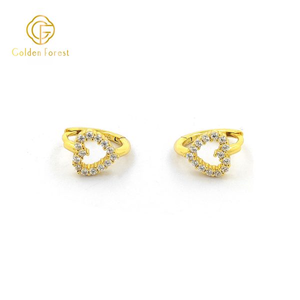 Eternal Love Pave CZ Hearts Gold Plated Romance Jewelry - Image 3