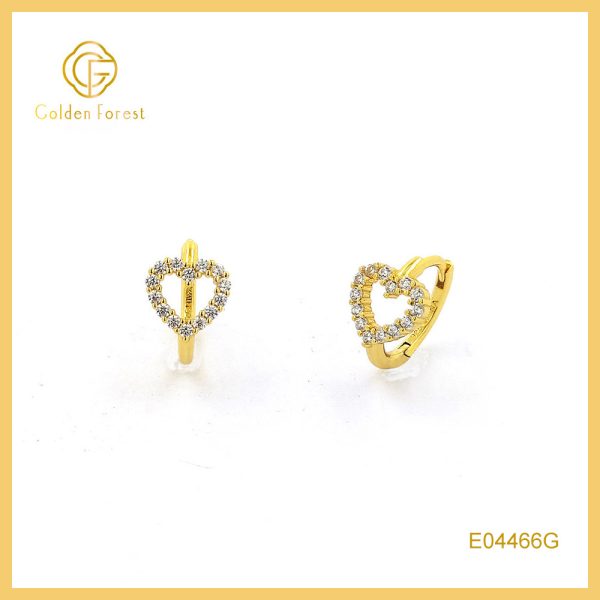 Eternal Love Pave CZ Hearts Gold Plated Romance Jewelry