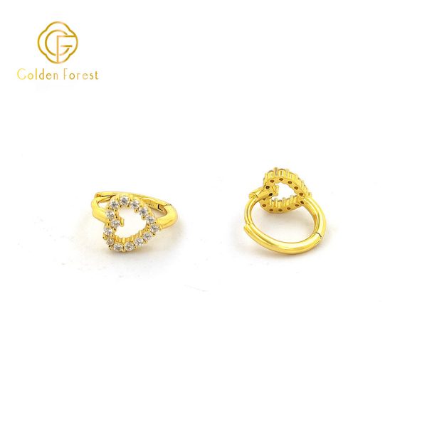 Eternal Love Pave CZ Hearts Gold Plated Romance Jewelry - Image 2
