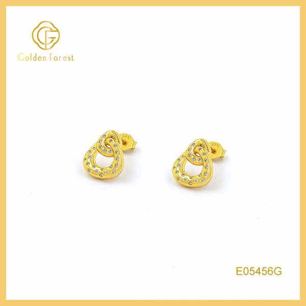 Dazzling Gold Drop Earrings - Sparkling Dots Everyday Jewelry