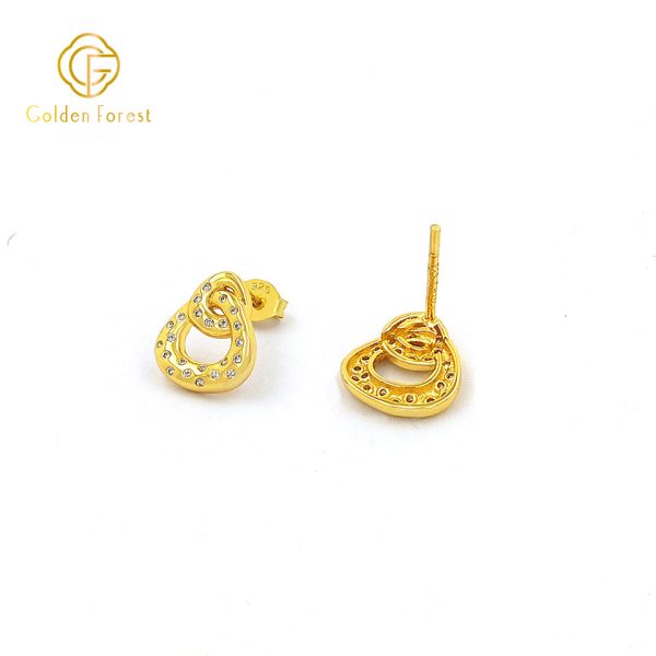 Dazzling Gold Drop Earrings - Sparkling Dots Everyday Jewelry - Image 3