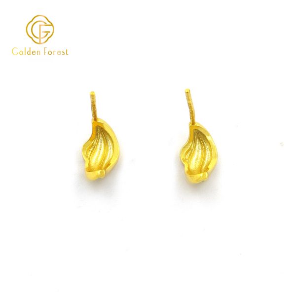 Fluid Gold Wave Huggie Hoops - Curved Design for Hypoallergenic - Image 3