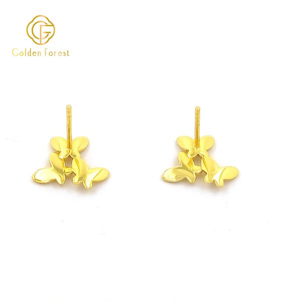 Delicate Butterfly Stack Earrings Gold Tone Stud Earrings - Image 4