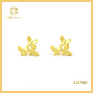 Delicate Butterfly Stack Earrings Gold Tone Stud Earrings