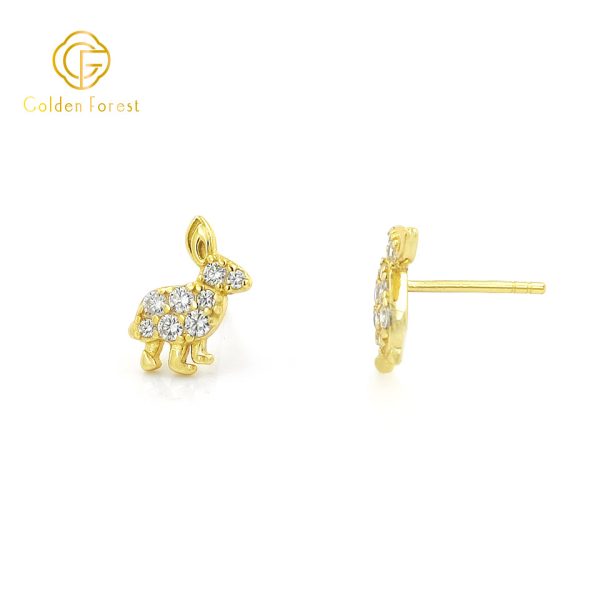 CZ Gold Plated Rabbit Stylish Animal-Inspired Jewelry for Women - Image 4