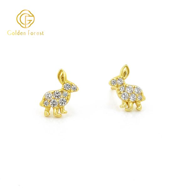 CZ Gold Plated Rabbit Stylish Animal-Inspired Jewelry for Women - Image 3
