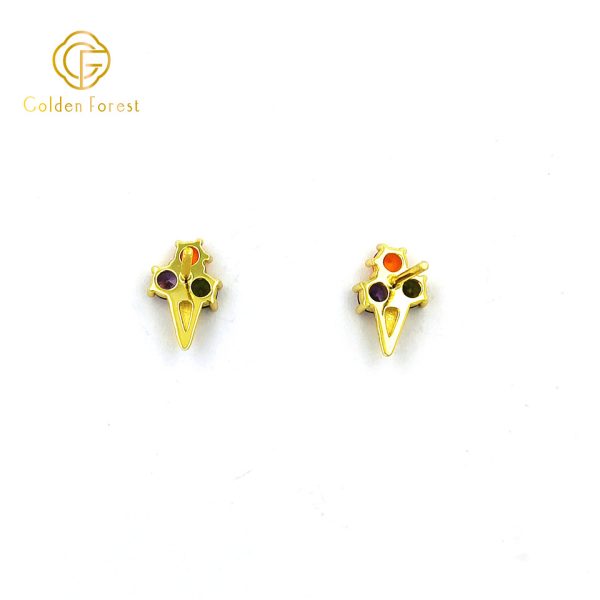Whimsical Colorful Ice Cream Cone Stud earrings for Summer - Image 4