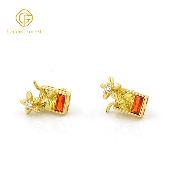 Kitch SS925 Gold Orange Juice Drink Earrings - Image 3