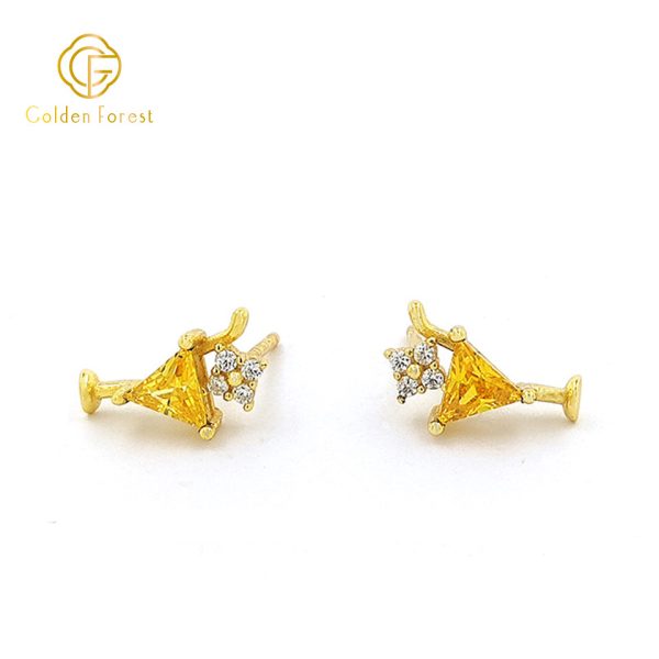 Delicate Cocktail Drink Stud Earrings Gold Plated for Sunmmer - Image 3