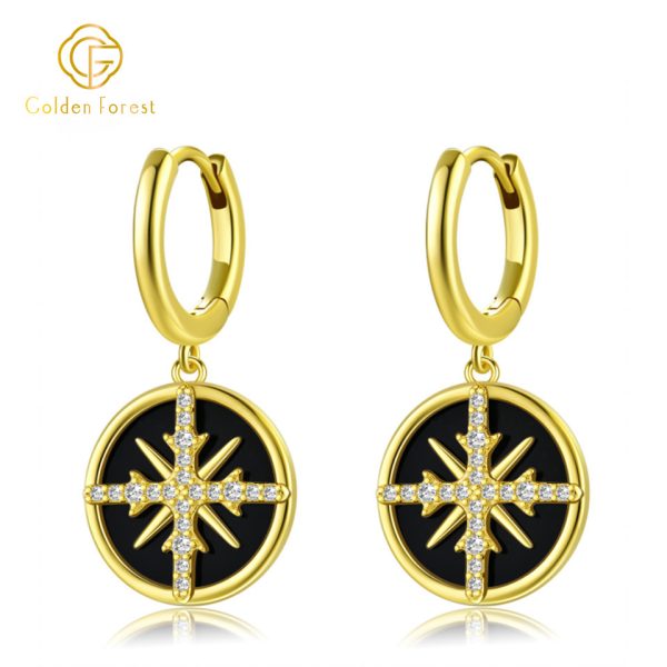 Vintage Mother of Pearl Celestial Huggie Hoops Necklace Set - Image 9