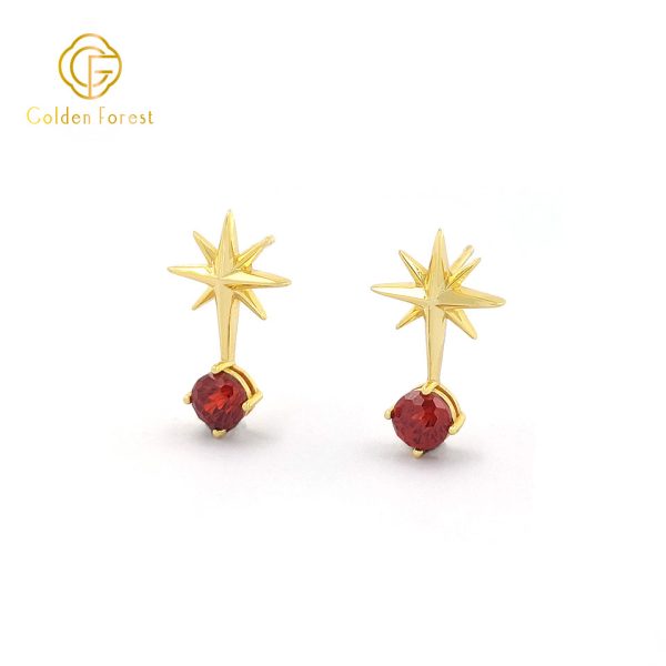 Dainty Celestial Earring Necklace Set Multicolor Cubic Zirconia Stars - Image 9