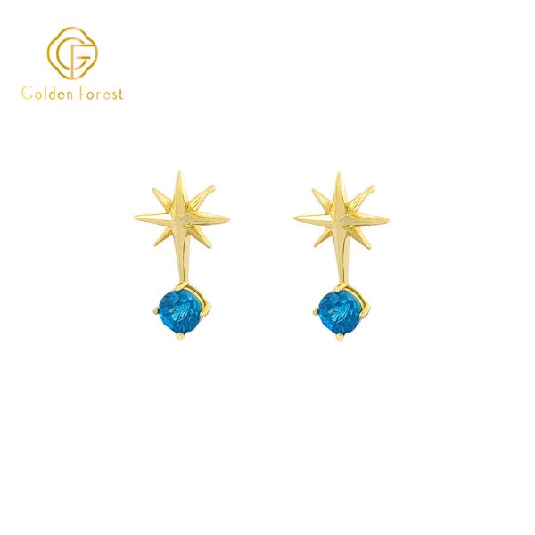 Dainty Celestial Earring Necklace Set Multicolor Cubic Zirconia Stars - Image 8