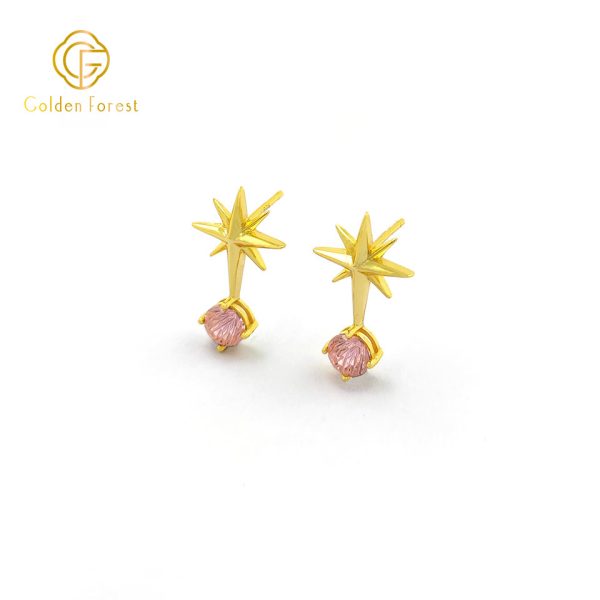Dainty Celestial Earring Necklace Set Multicolor Cubic Zirconia Stars - Image 6
