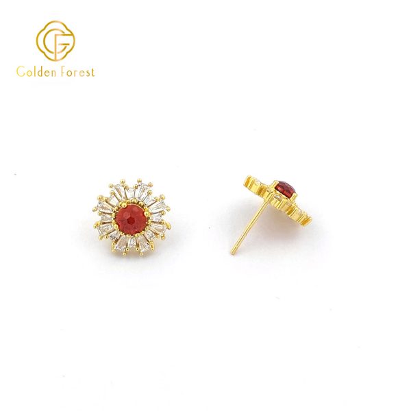 Colorful Flower ​​Cubic Zirconia​​ Earring Necklace Set ​​Crushed Ice Birthstone Jewelry - Image 7