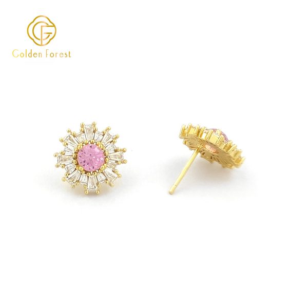 Colorful Flower ​​Cubic Zirconia​​ Earring Necklace Set ​​Crushed Ice Birthstone Jewelry - Image 5