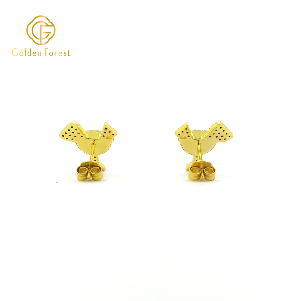Cocktail Stud Earrings with Colorful Gems Gold Tone Party Jewelry - Image 4