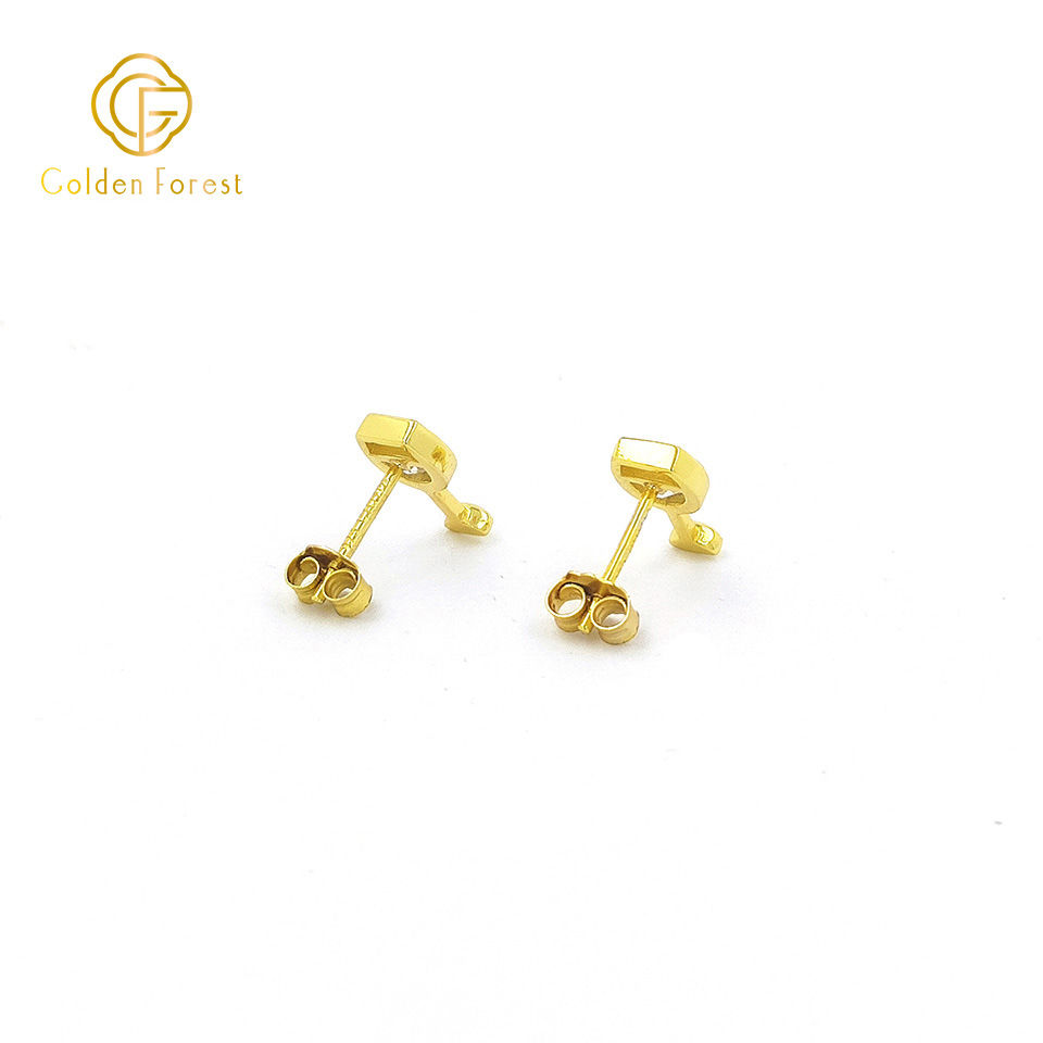 Golden Goblet Studs Crystal Accent Party Jewelry - Image 3