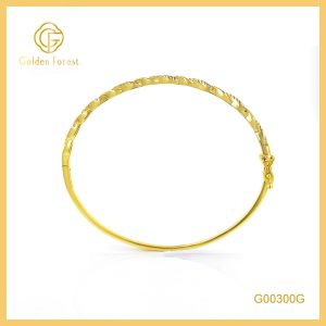 Golden Plated CZ - Inlaid Elegant Bangle for Women