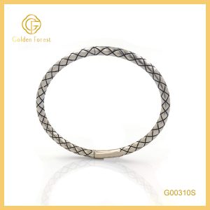 Silver Braided Textured Stylish Bangle for Fashion Enthusiasts