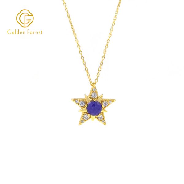 Celestial Colored CZ Star Earring Necklace Jewelry Set Crushed Ice for Women - Image 4