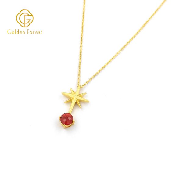 Dainty Celestial Earring Necklace Set Multicolor Cubic Zirconia Stars - Image 5
