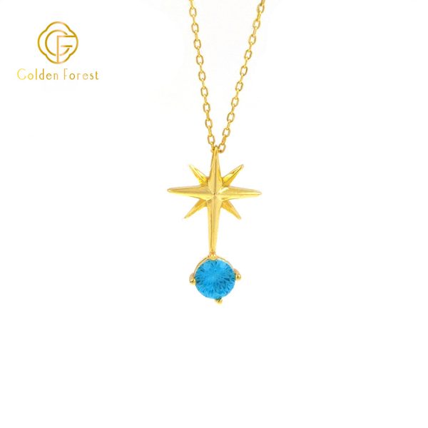 Dainty Celestial Earring Necklace Set Multicolor Cubic Zirconia Stars - Image 4