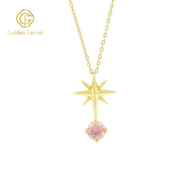 Dainty Celestial Earring Necklace Set Multicolor Cubic Zirconia Stars - Image 2