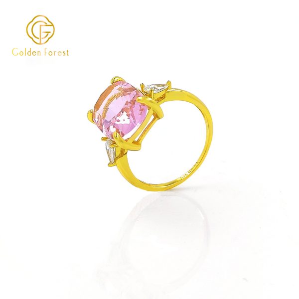 Cocktail Pink Stone Engagement Ring for Women - Image 2