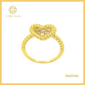 Minimalist Sterling Silver Heart Rings Lace Border Design