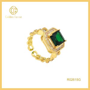 Vintage Green Birthstone Sterling Silver Halo Rings