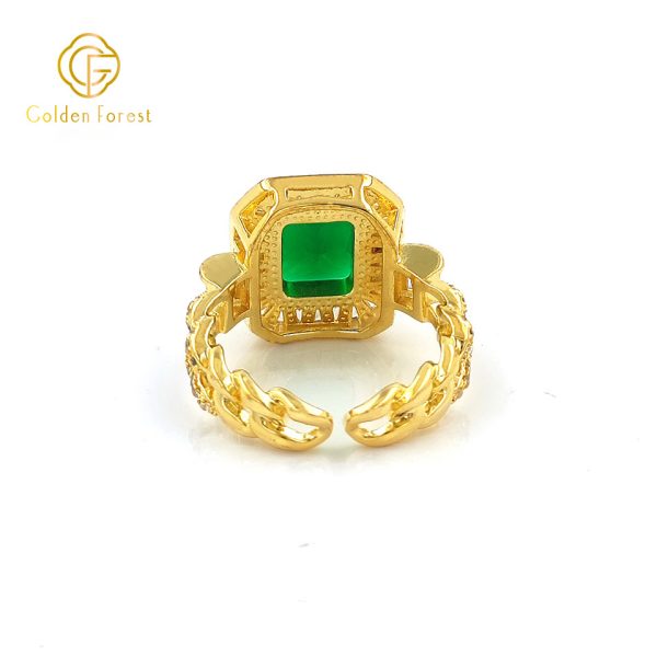 Vintage Green Birthstone Sterling Silver Halo Rings - Image 3