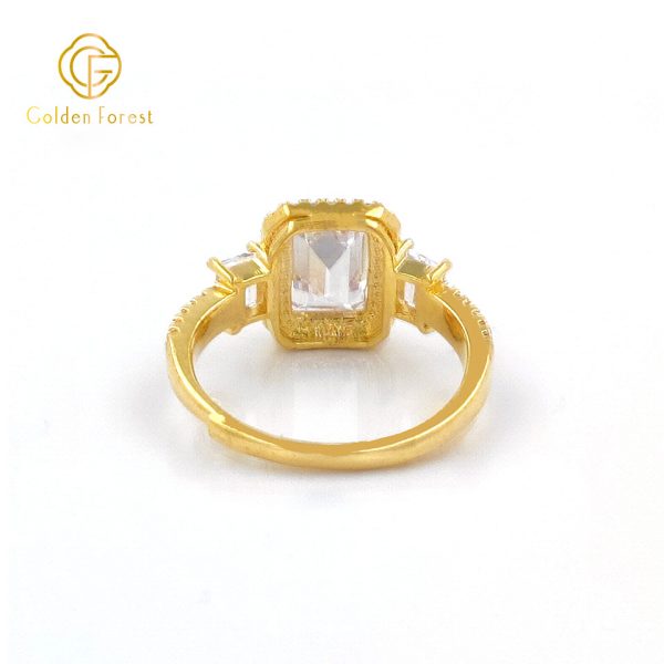 Delicate Clear Stone Halo Sterling Silver Rings Engagement Jewelry - Image 4