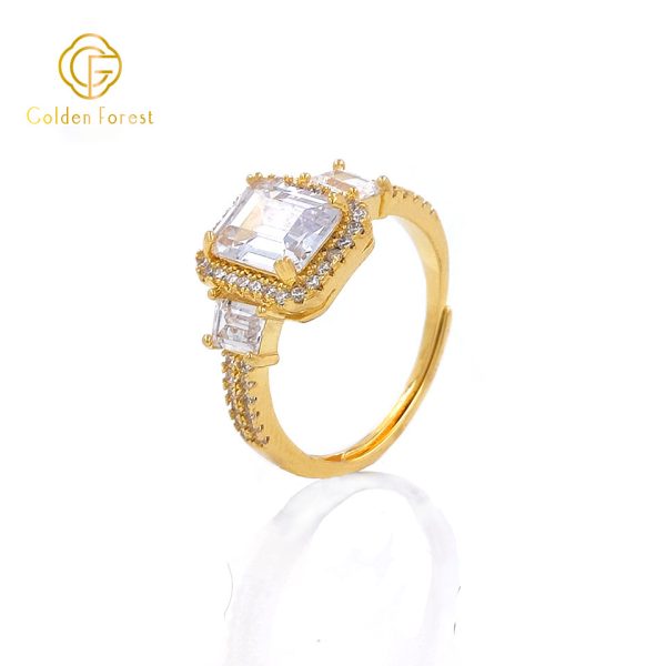 Delicate Clear Stone Halo Sterling Silver Rings Engagement Jewelry - Image 3