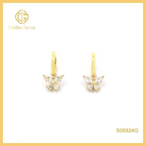 Cute Gold Butterfly Huggie Hoop Earring
