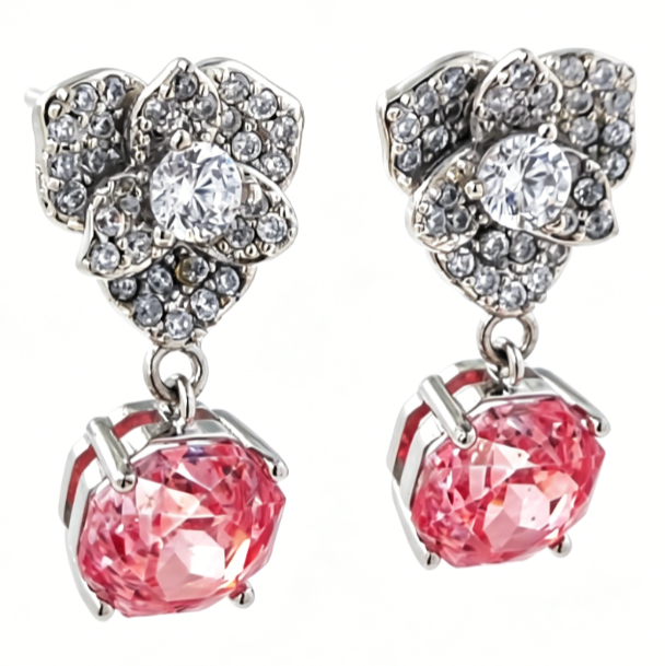 Secret Rose Pink Rose-Cut Studs - Image 3